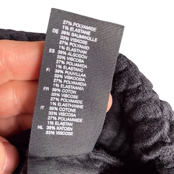 & OTHER STORIES Textured Fit & Flare Dress Size Medium 3/4 Sleeve Black LBD EUC - Picture 15 of 16